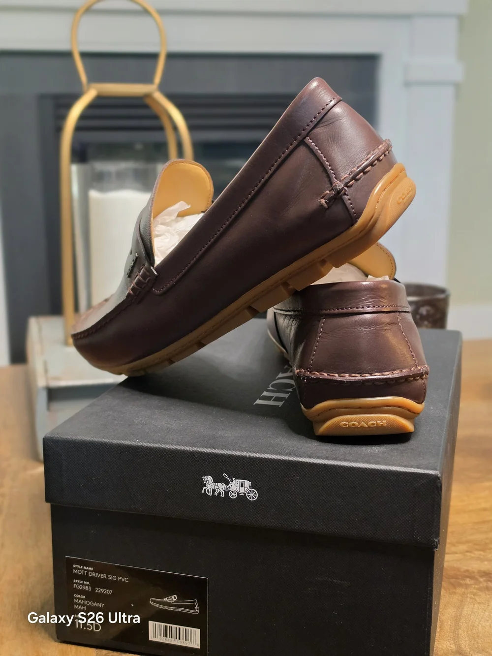 Coach Men’s Brown Mott Driver Logo Canvas & Leather Penny Loafers